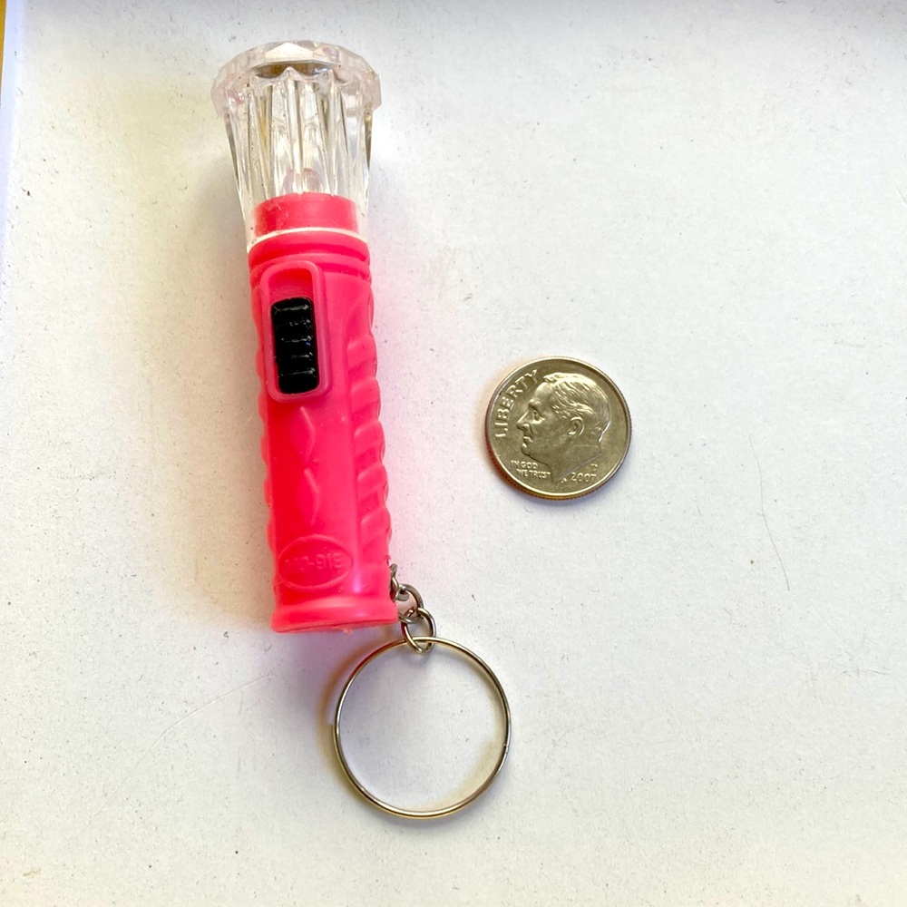 Flashlight pink key chain